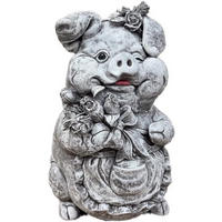 STEINFIGUR Schwein Gundel frostfest massiver Steinguss - Grau, Stein (24/40/27cm) - stoneandstyle