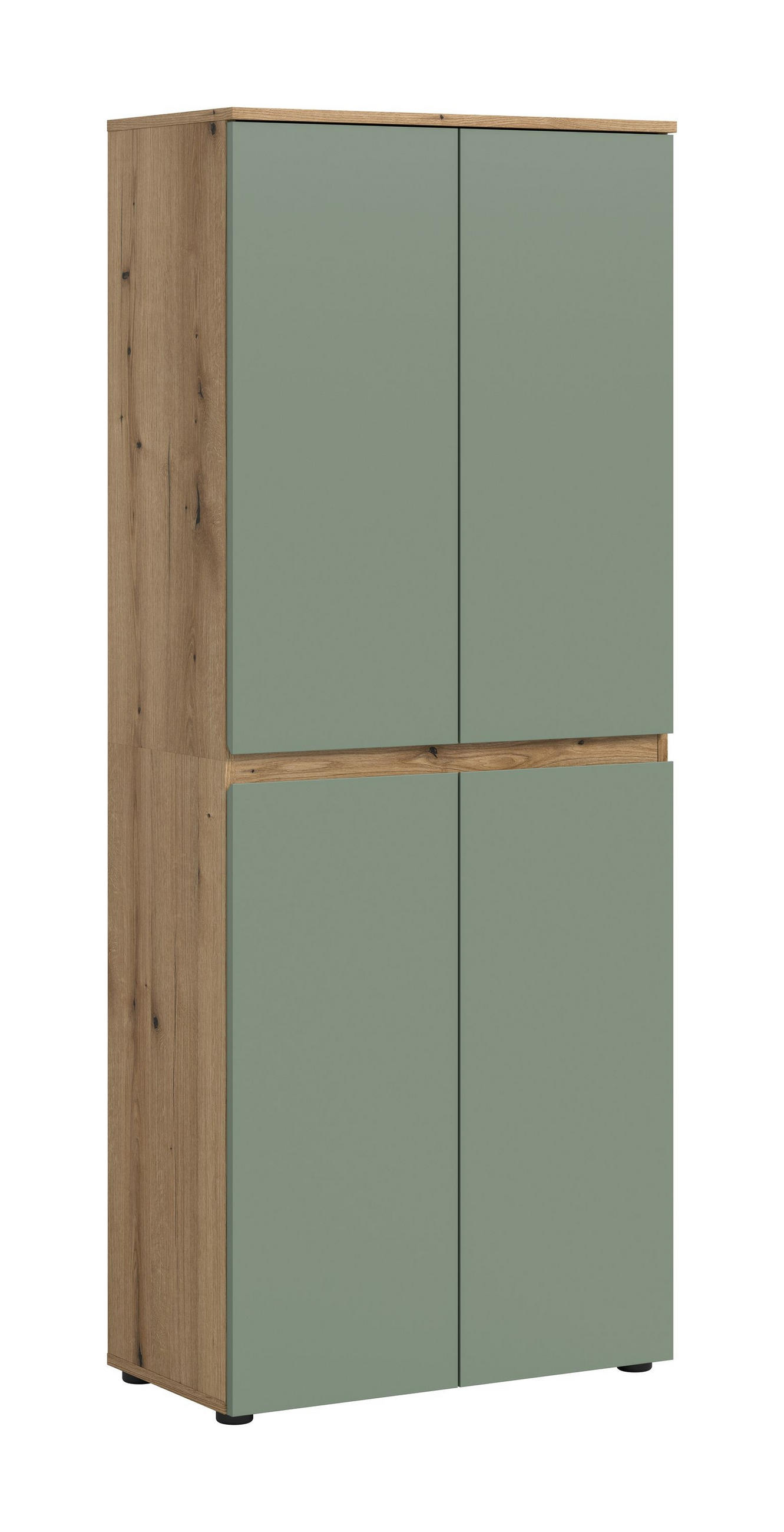 UNIVERSALSCHRANK SCARPA (B/H/T: ca. 70/175/37 cm) in Evoke Oak Nachbildung/Smoke Green - Eichefarben, Holzwerkstoff (70/175/37cm)