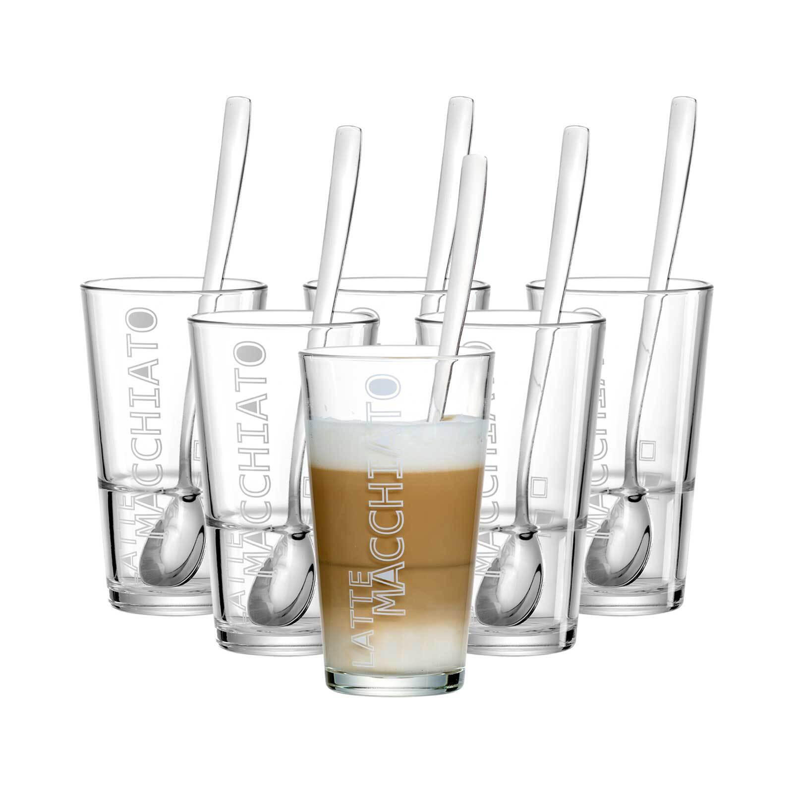 LATTE MACCHIATO GLÄSER + LÖFFEL Lena transparent 350 ml 6er Set - Transparent, Glas (0.35L) - Ritzenhoff Breker