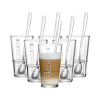 LATTE MACCHIATO GLÄSER + LÖFFEL Lena transparent 350 ml 6er Set - Transparent, Glas (0.35L) - Ritzenhoff Breker