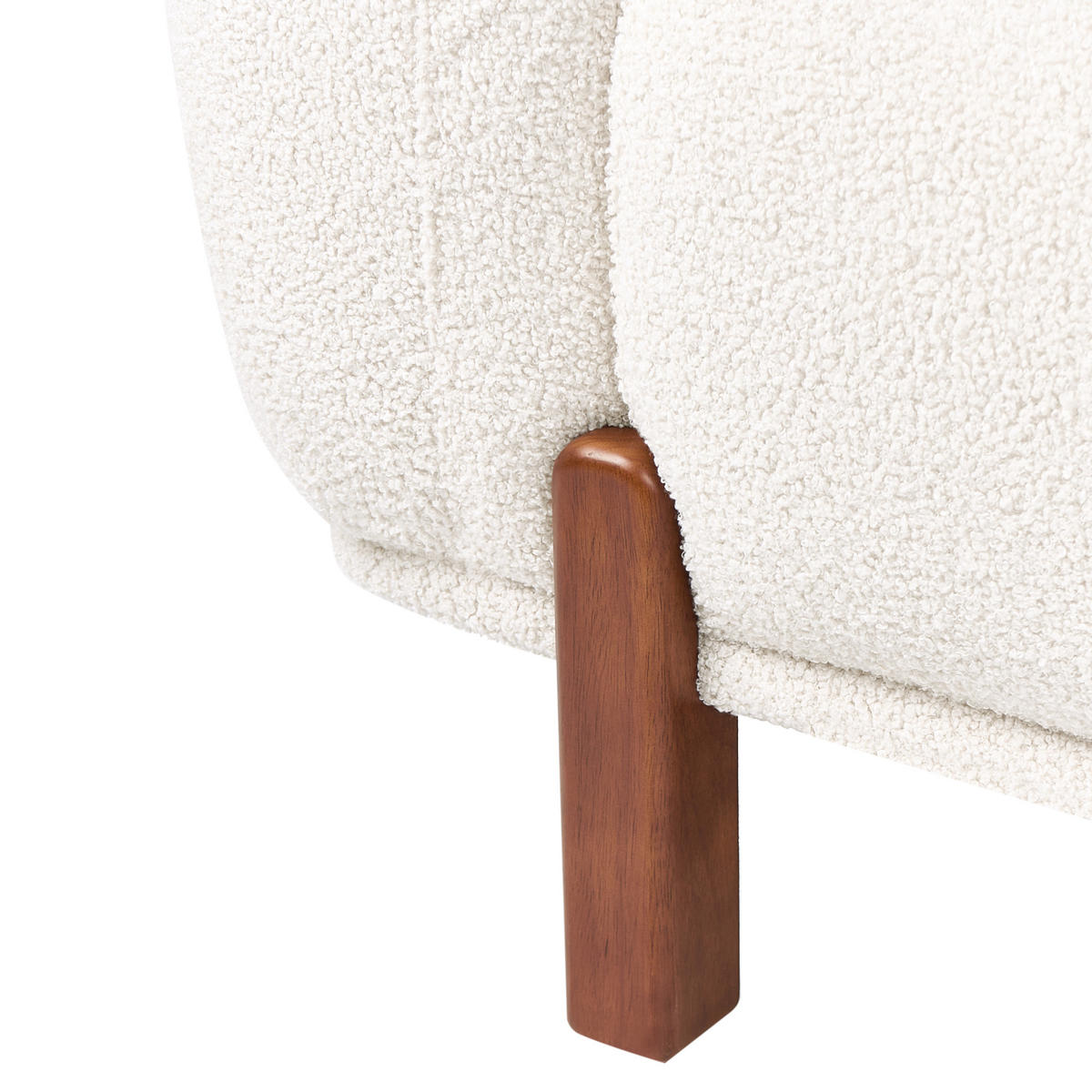 SESSEL Bouclé Weiß Odnes - Dunkelbraun, Textil (110/81/90cm) - Beliani