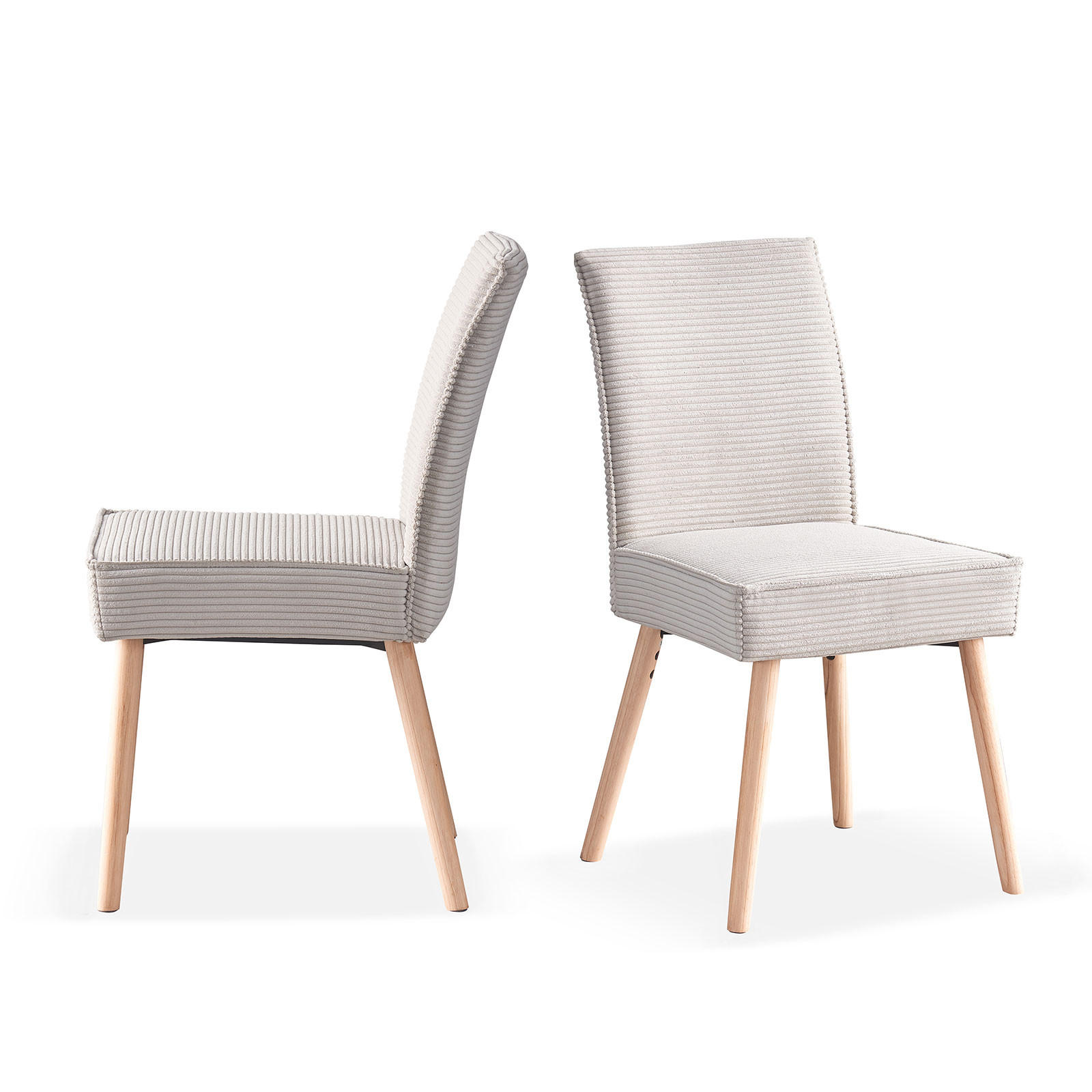 STUHL CEDRIC Grau 2 Stück - Grau, Eichenholz/Textil (49/91/61cm) - B&D Home