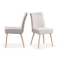 STUHL CEDRIC Grau 2 Stück - Grau, Eichenholz/Textil (49/91/61cm) - B&D Home