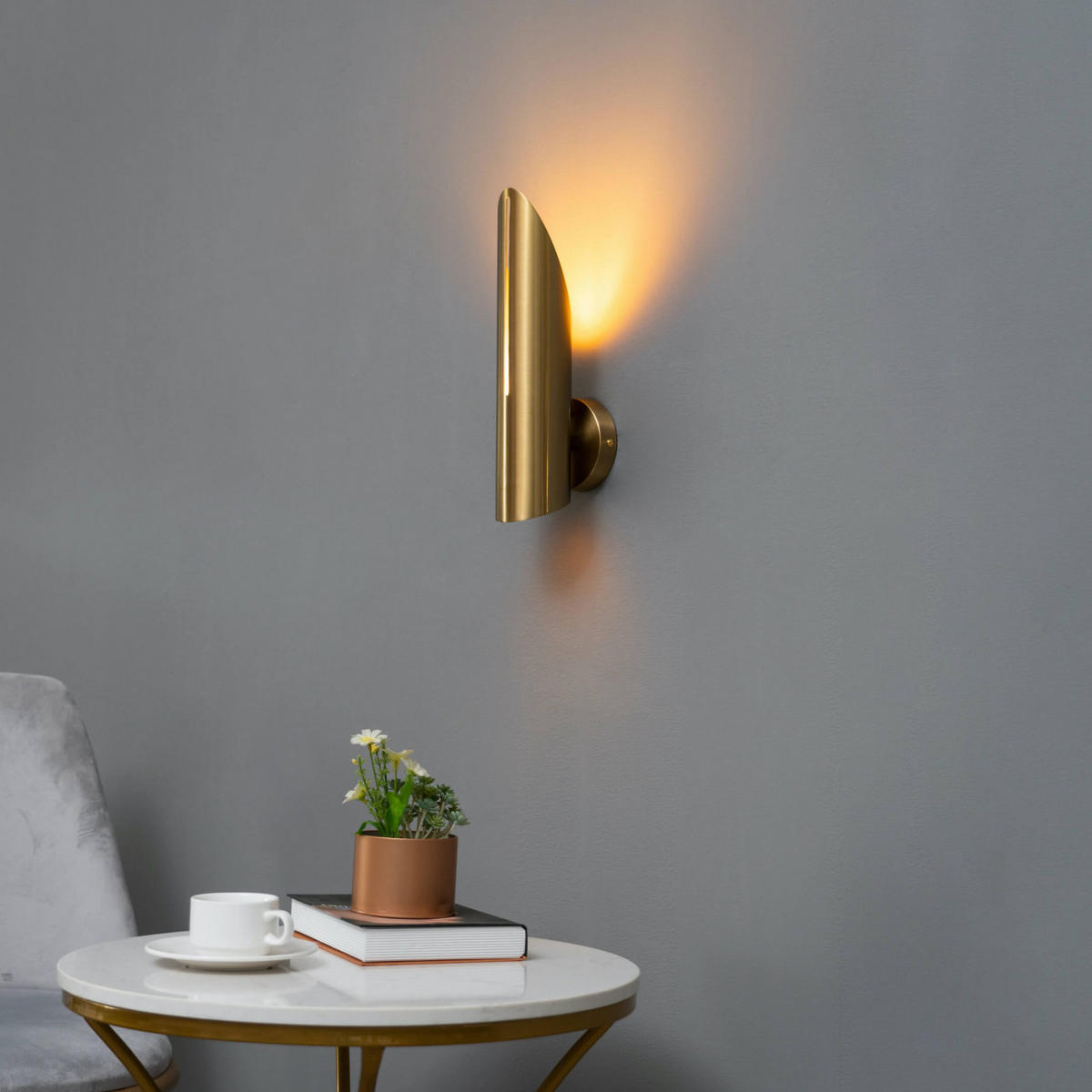WANDLEUCHTE Tingo, Gold / Messing, 35cm - Goldfarben, Metall (8/35/11cm) - KOSILUM