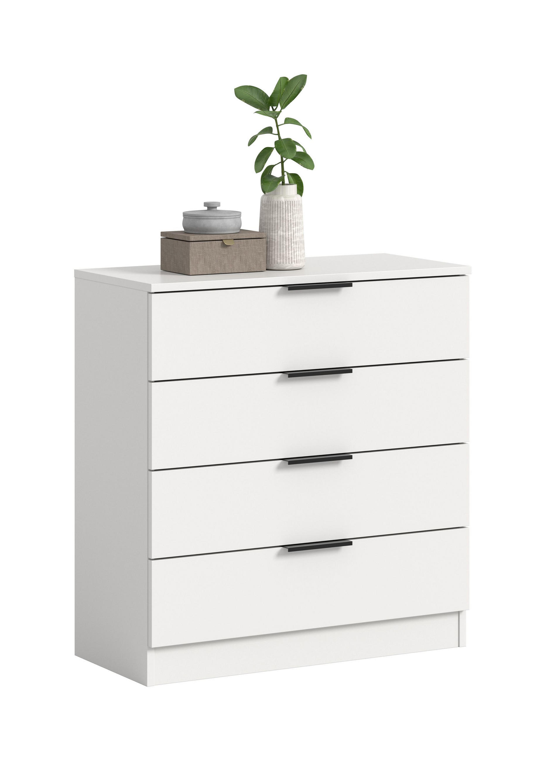KOMMODE KOPENHAGEN (B/H/T: ca. 74/80/35 cm) in weiß/weiß - Weiß, Holzwerkstoff (74/80/35cm)
