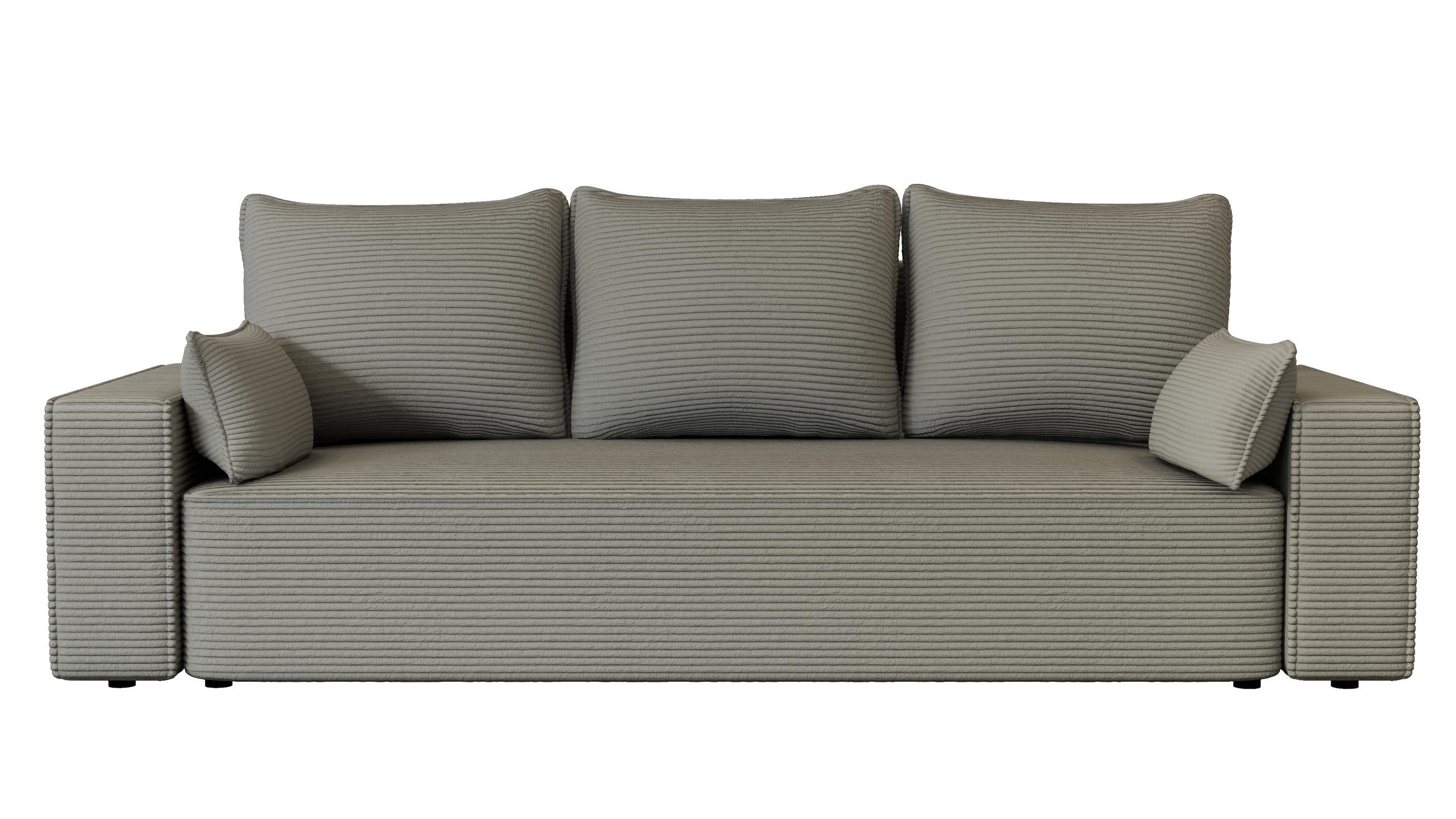SOFA Vens mit Bettkasten und Schlaffunktion, Cordstoff - Grau, Holzwerkstoff (242/85/95cm)