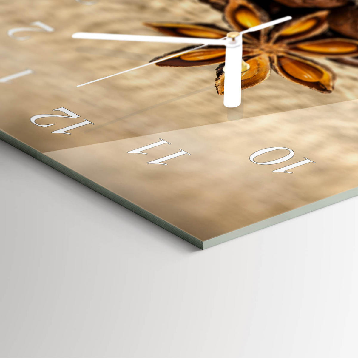 WANDUHR 60x30 cm - Blumen - Braun, Glas (60/30/0.4cm) - TULUP