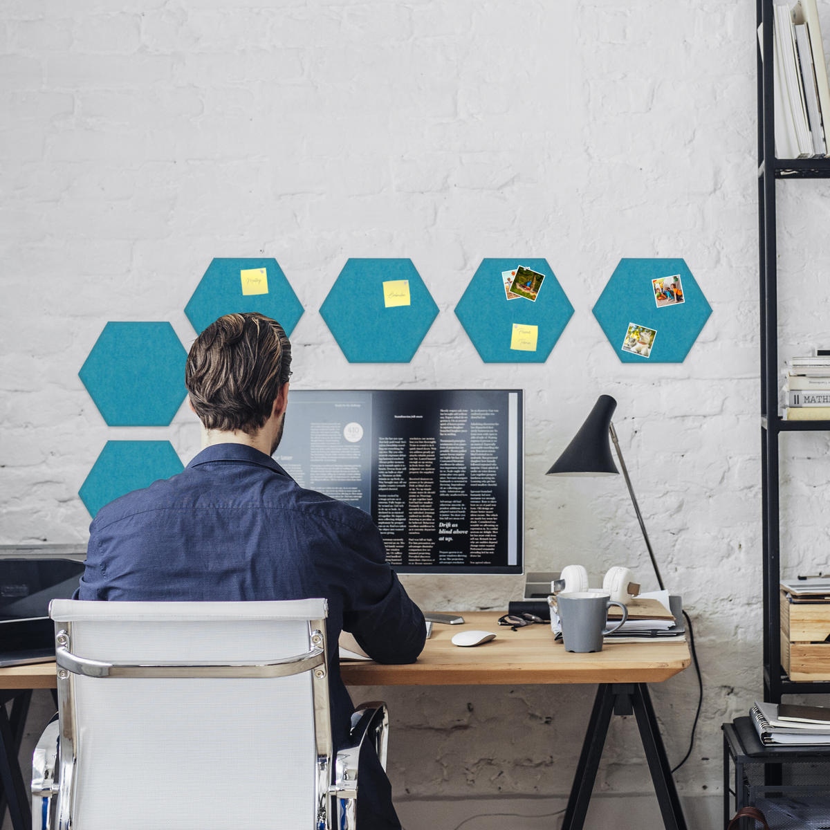 6xFILZPINNWAND - Hellblau, Textil (30/26/0.9cm) - Relaxdays