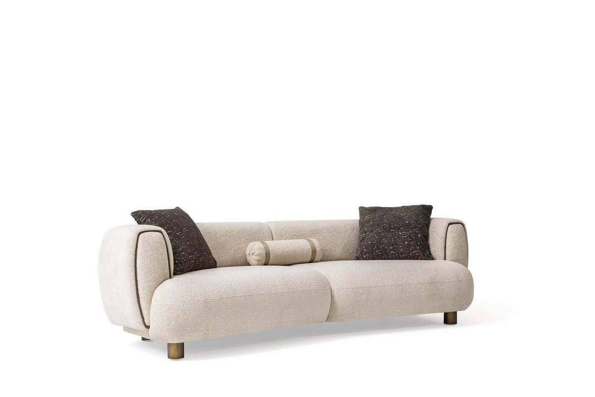 SITZGARNITUR Artemis Stellvariante:3+1+1 - Beige, Holz/Textil (250/75/95cm) - Villa Möbel