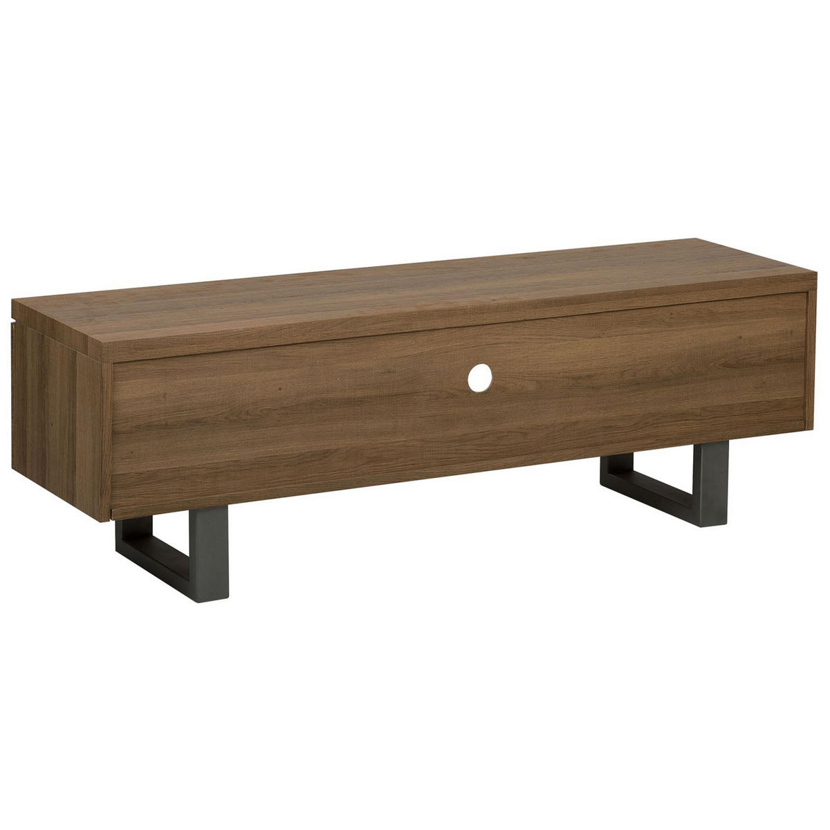 TV-MÖBEL Dunkelbraun, Grau TIMBER 41/140/47 cm - Dunkelbraun, Holzwerkstoff (140/47/41cm) - Beliani