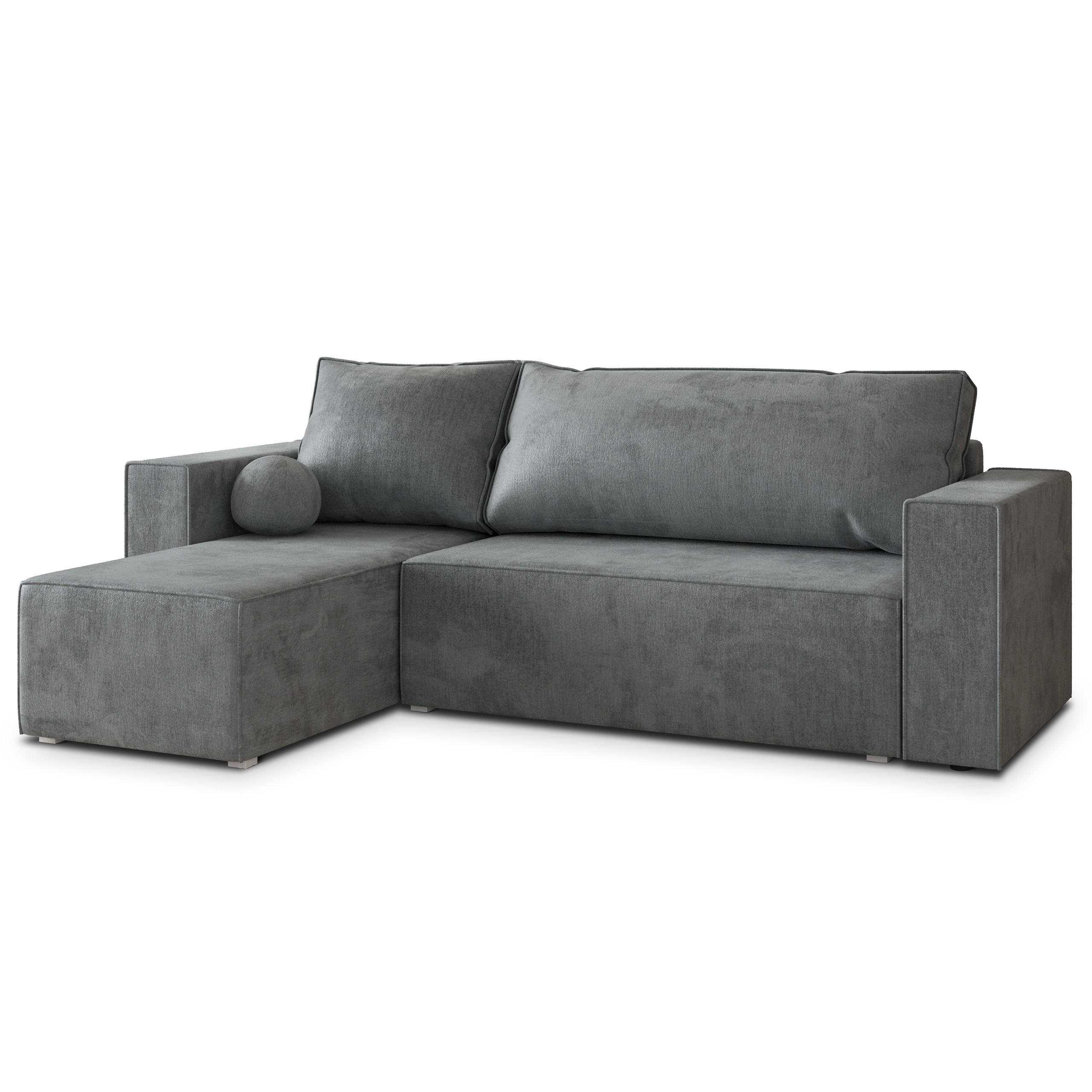 ROHOVÁ SEDAČKA RAVELO šedá - šedá, dřevo/textil (240/140cm) - MASSENO