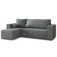 ROHOVÁ SEDAČKA RAVELO šedá - šedá, dřevo/textil (240/140cm) - MASSENO