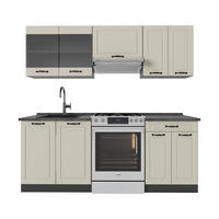 KÜCHENZEILE R-Line, Sand Landhaus/Anthrazit, 200 cm Arbeitsplatte Anthrazit - Beige/Anthrazit, Holzwerkstoff (200/81.6/60cm) - Vicco