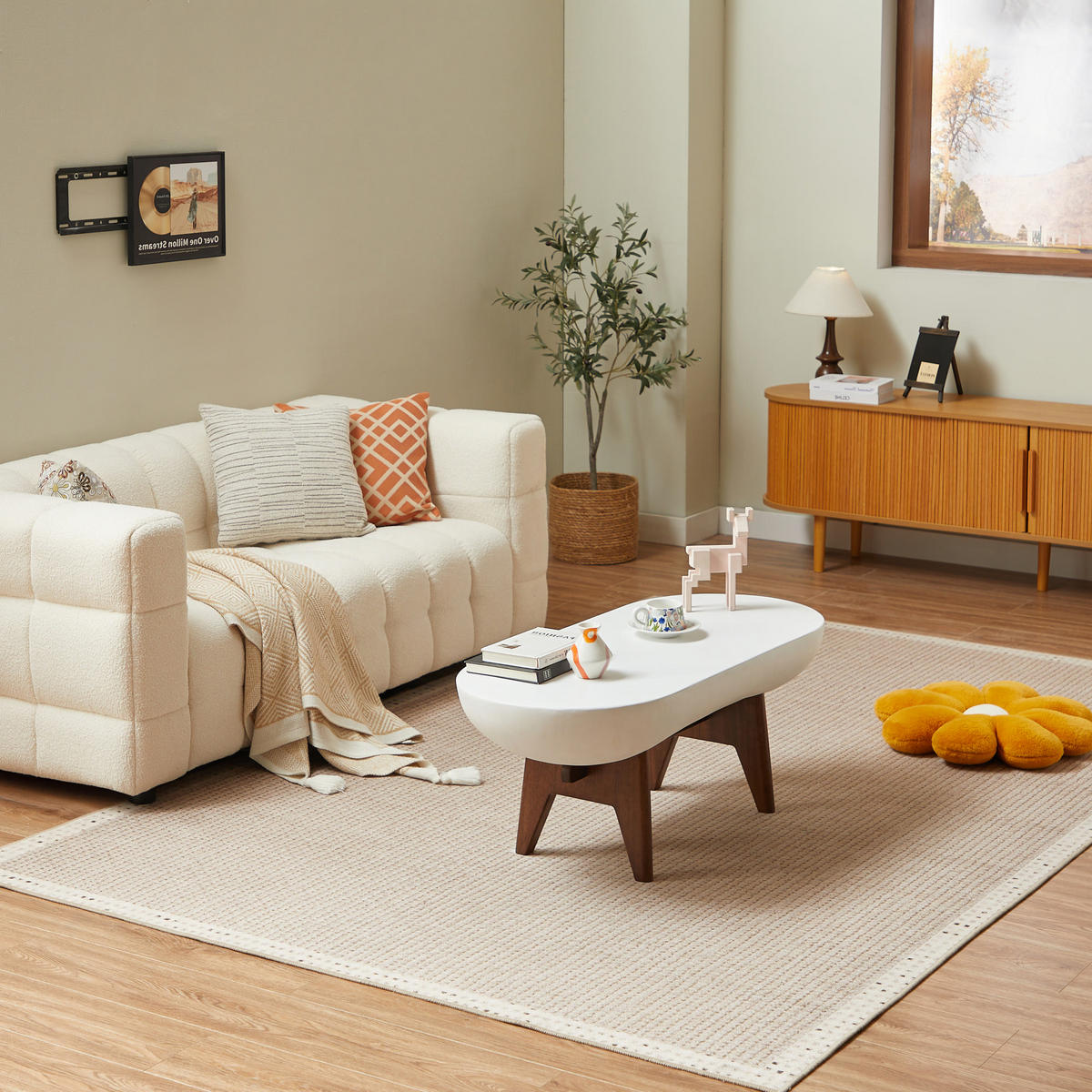 COUCHTISCH Rund Weiß 50 X 110 X 43 cm - Weiß, Metall (110/50/43cm) - Nordlys