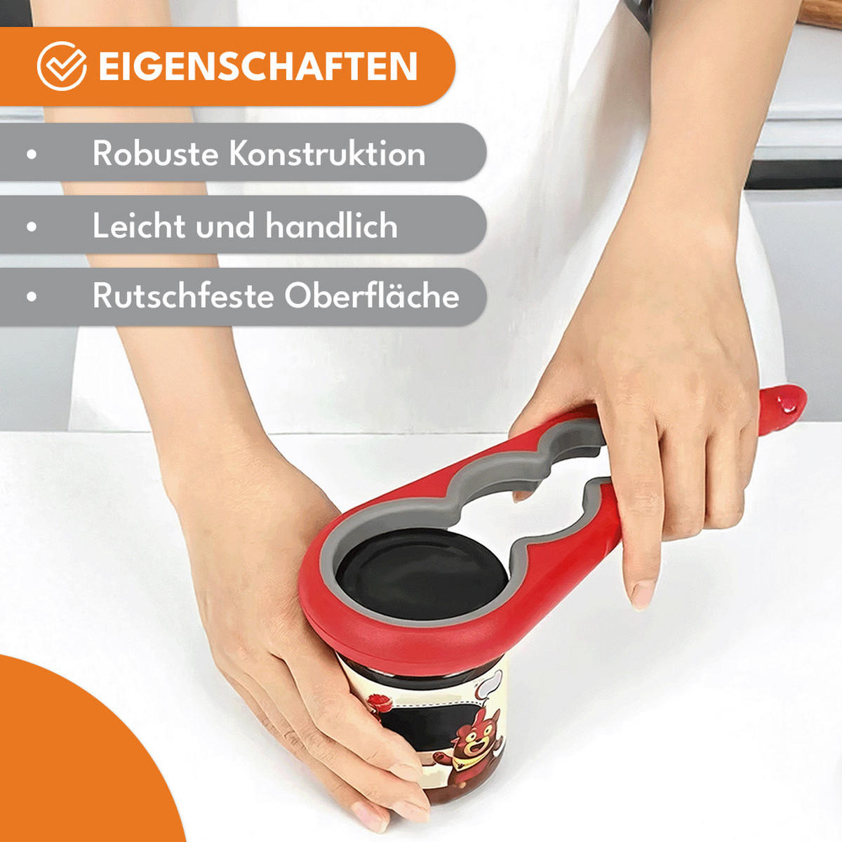 DECKELÖFFNER Schraubglasöffner & Flaschenöffner - Rot, Kunststoff (8/22/22cm) - KRUMAD