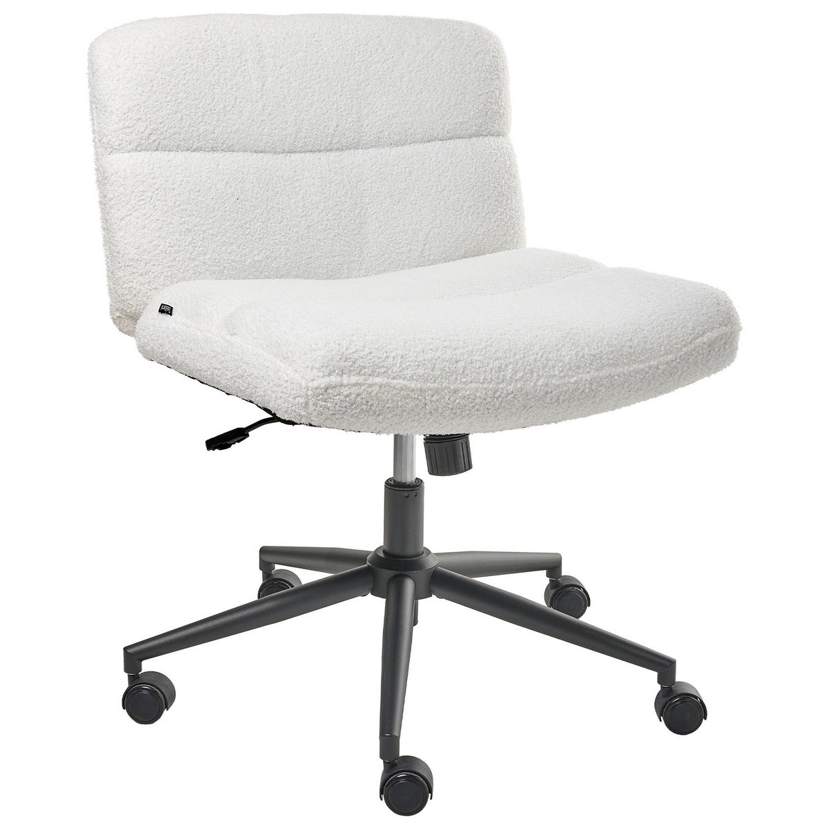 SCHREIBTISCHSTUHL Bouclé Weiß Catlin - Weiß, Textil (64/80/68cm) - Beliani