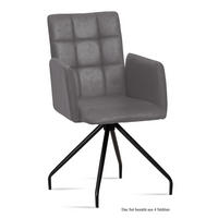 ARMLEHNSTUHL (4er-Set) Devina 52x91x60 Schwarz/Grau - Schwarz/Grau, Kunststoff (60/91/52cm) - 58aufmkessel