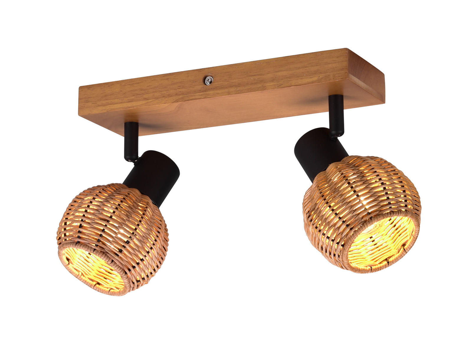 DECKENSTRAHLER Holz Breite 30cm, Lampenschirme Rattan - Naturfarben, Naturmaterialien/Holz (14/30/18cm) - meineWunschleuchte