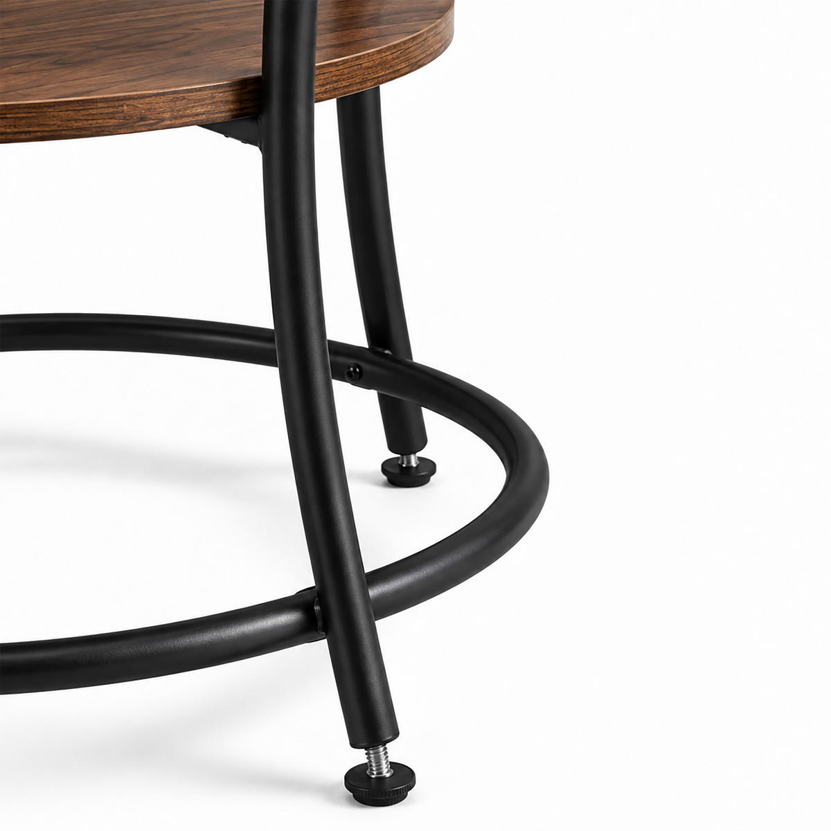 BEISTELLTISCH Braun Schwarz rund 2 Ablagen 55x55 cm - Braun, Holzwerkstoff/Metall (55/55/55cm) - Relaxdays