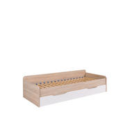 JUGENDBETT - Bett Lingo 80 - Sonoma + Weiß - Sonoma Eiche, Holzwerkstoff (85/51/205cm) - Möblo