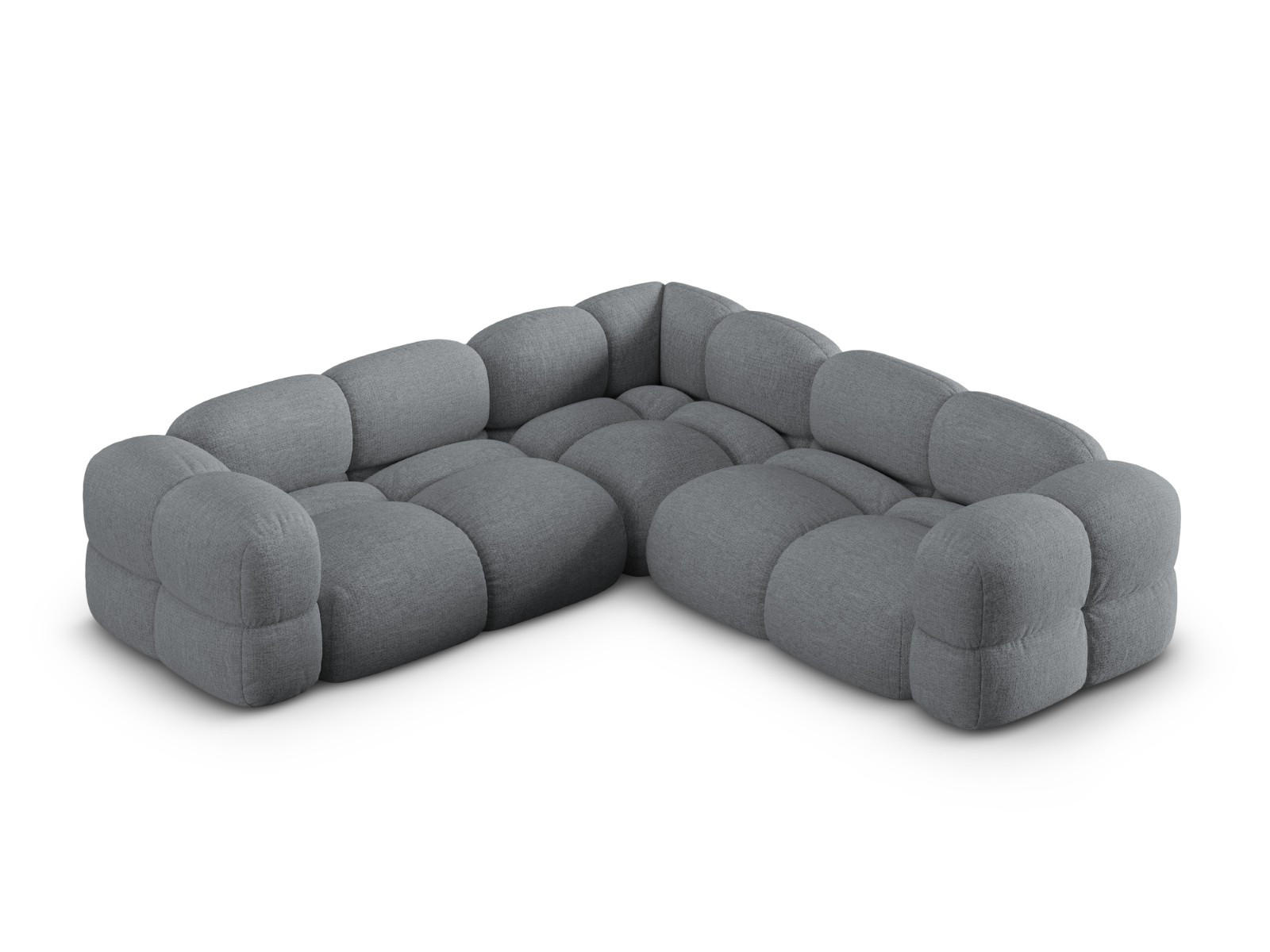 WENDBARES-ECKSOFA Loretto aus strukturiertem Stoff grau 4 Sitzplätze - Grau, Textil (250/250cm) - Cosmopolitan Design