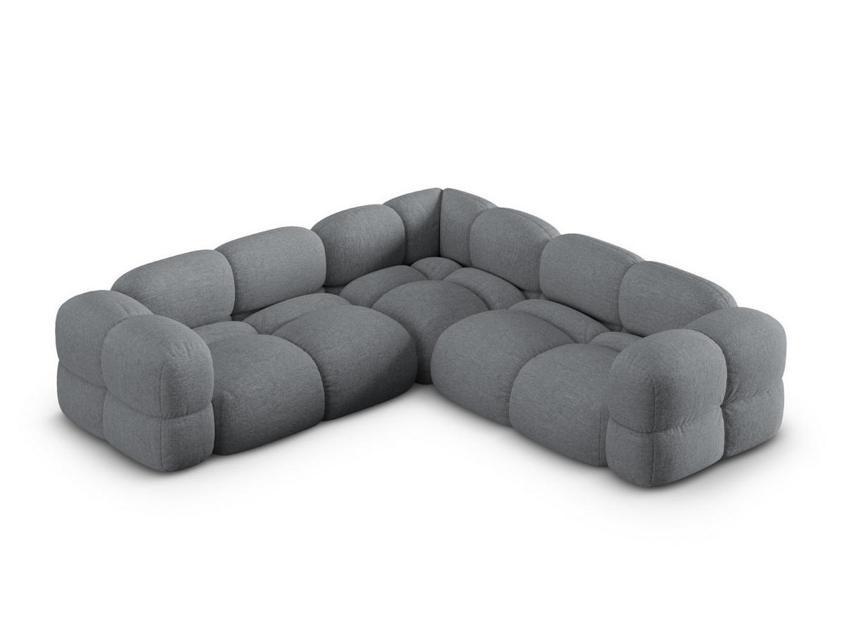 WENDBARES-ECKSOFA Loretto aus strukturiertem Stoff grau 4 Sitzplätze - Grau, Textil (250/250cm) - Cosmopolitan Design
