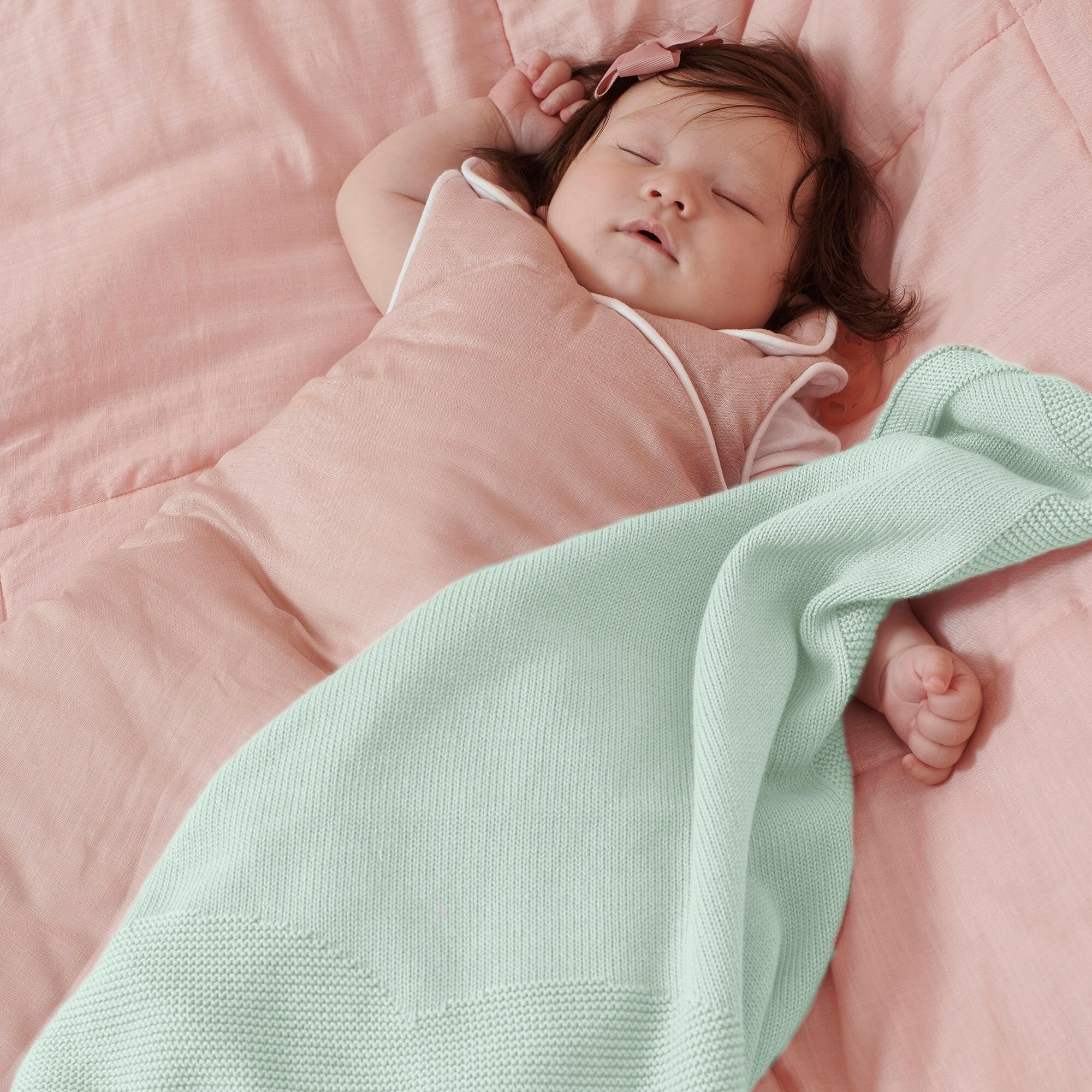 Thumbnail - nordic coast company Babydecke, Mintgrün, Textil, 70x100 cm, Schlafen, Babybett-Ausstattung, Babydecken & Babykissen, Ba...