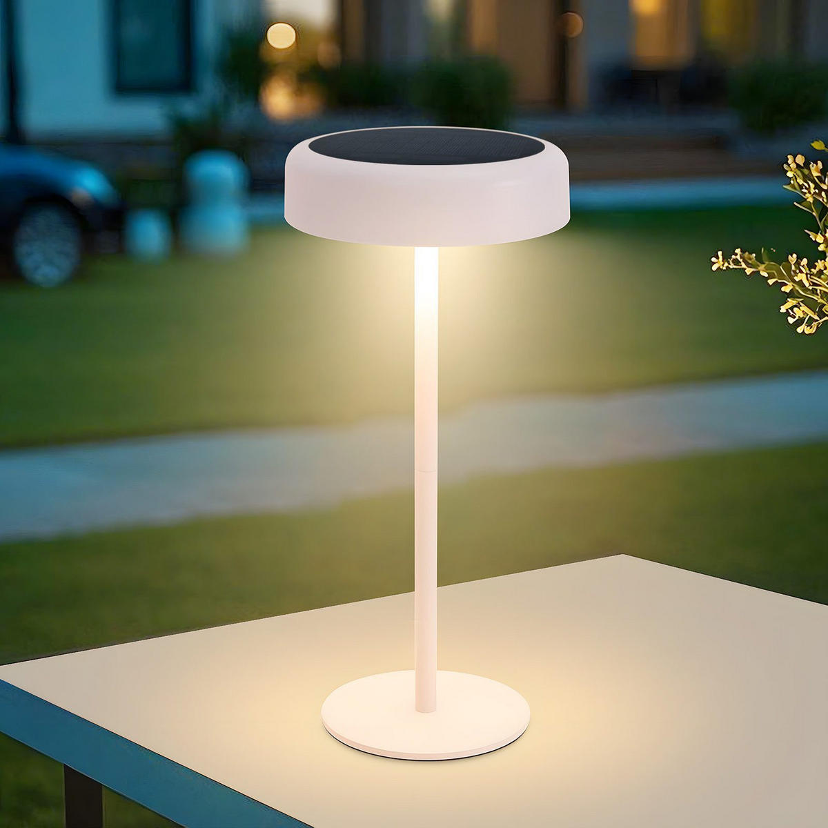 STOLNÍ lampa Abegg LED 14/14/30 cm - bílá, plast (14/14/30cm) - Nettlife