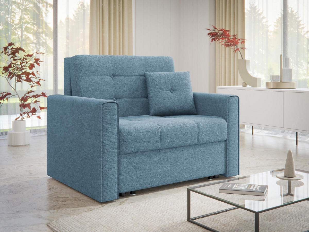 SCHLAFSOFA Viva Lux I - Blau, Holz/Textil (103/85/98cm) - MIRJAN24