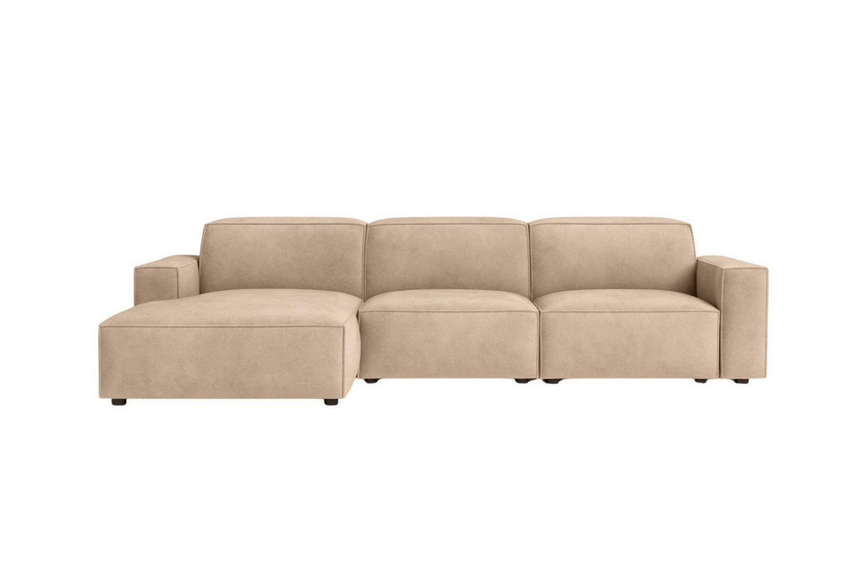 ECKSOFA Cursal L-Form, Stoff Salvador, Beige, Links - Beige, Holz (284/166cm) - Kaiser Möbel
