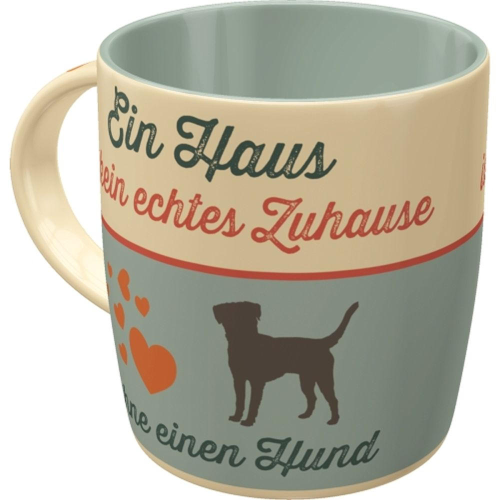 KAFFEETASSE 330 ml PfotenSchild Ein Haus ist kein echtes Zuhause - Multicolor, Keramik (0.33L) - Nostalgic-Art