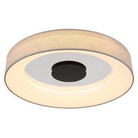 LED DECKENLEUCHTE Textil Grau Metall - Grau, Metall (46.8/46.8/9.8cm) - Globo Lighting