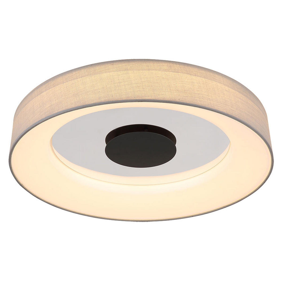 LED DECKENLEUCHTE Textil Grau Metall - Grau, Metall (46.8/46.8/9.8cm) - Globo Lighting