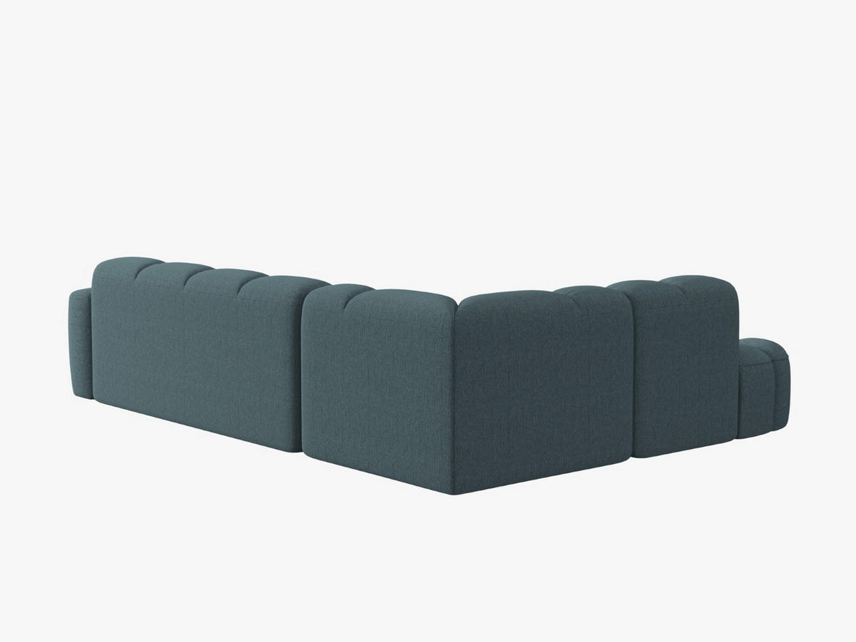 ECKSOFA links Lisa aus strukturiertem Stoff hellblau 5 Sitzplätze - Hellblau, Textil (234/293cm) - Micadoni