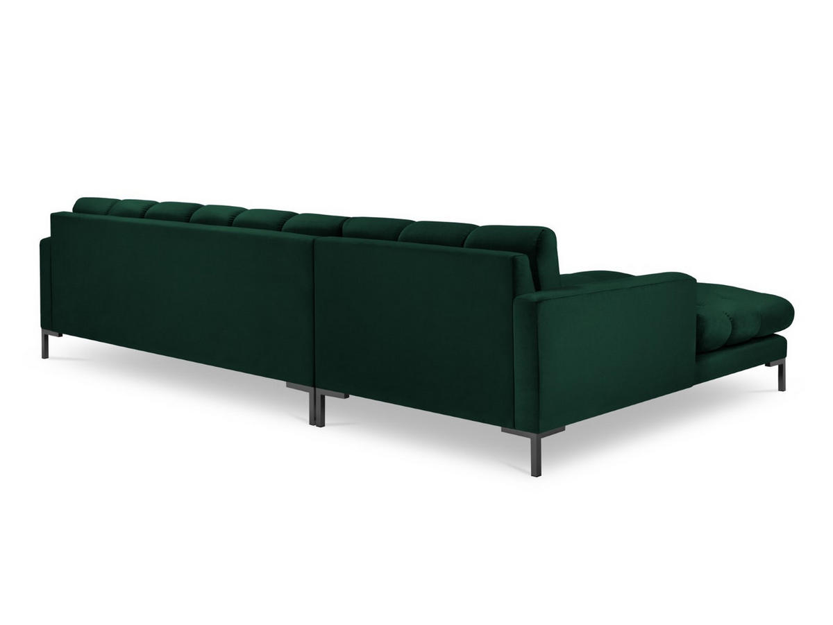 ECKSOFA links Mamaia aus Samt flaschengrün 5 Sitzplätze - Grün, Textil (185/293cm) - Micadoni