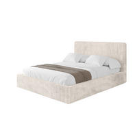 POLSTERBETT mit Bettkasten und Lattenrost, Bett mit Matratze H3/H4 - ALOVA-V1 - Creme, Holzwerkstoff/Textil (180/200cm) - ALTDECOR