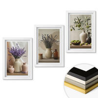 WANDBILDER 3er-Set - 20x30 cm Weißer Rahmen - Lavendelblüten, Oliven, Gefäße - Weiß, Kunststoff (20/30cm) - ArtPrintCave