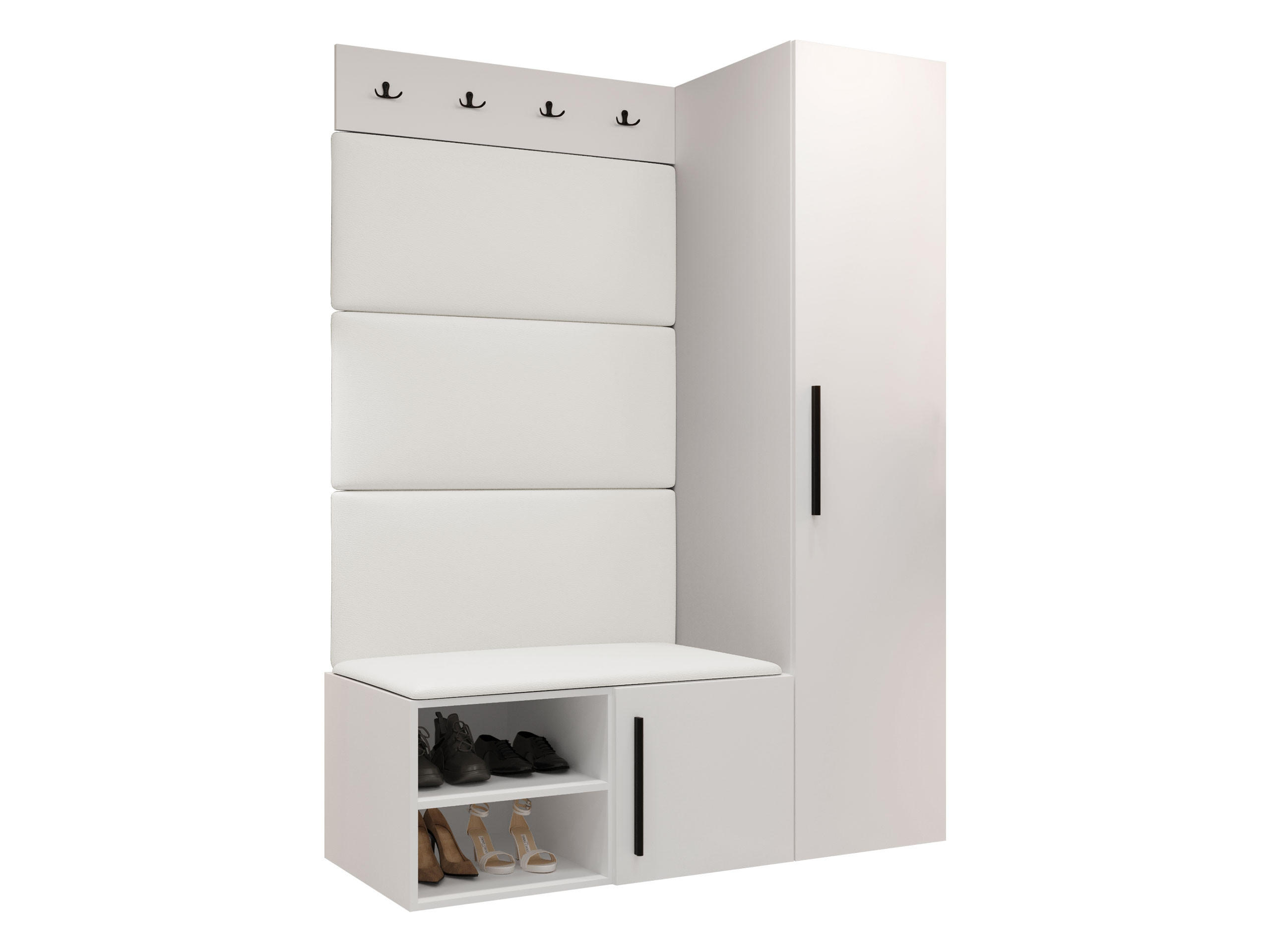 GARDEROBEN-SET Medi II - Schwarz/Weiß, Holzwerkstoff/Kunststoff (40/191/50cm) - MIRJAN24