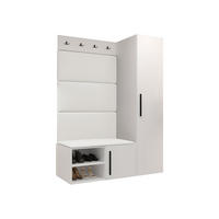 GARDEROBEN-SET Medi II - Schwarz/Weiß, Holzwerkstoff/Kunststoff (40/191/50cm) - MIRJAN24