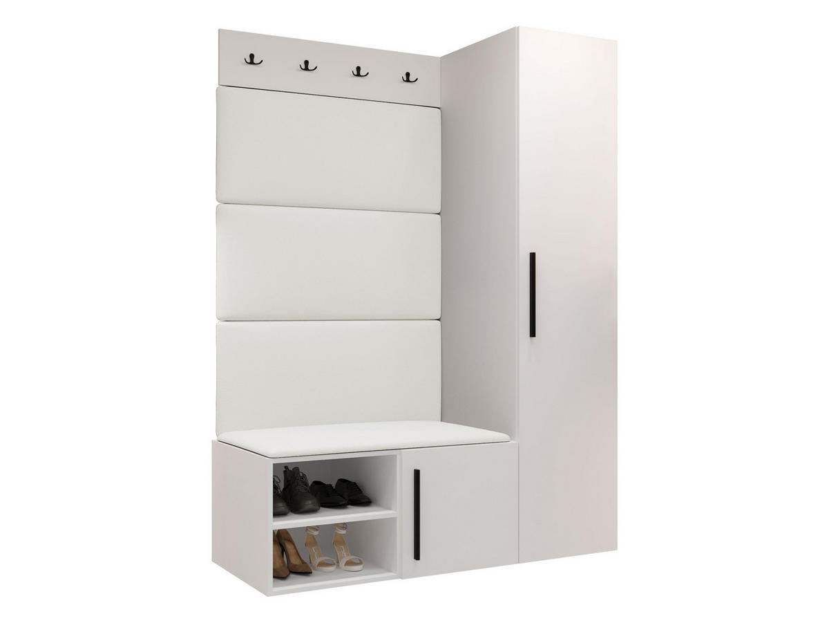 GARDEROBEN-SET Medi II - Schwarz/Weiß, Holzwerkstoff/Kunststoff (40/191/50cm) - MIRJAN24