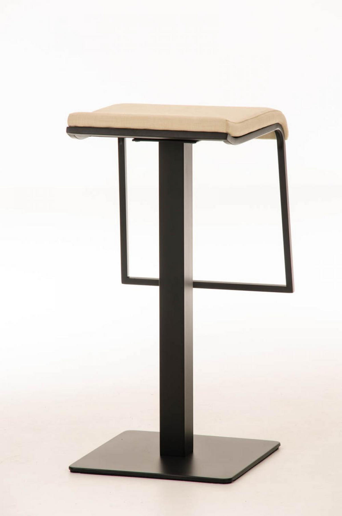 BARHOCKER Stoff creme - Creme/Schwarz, Textil/Metall (39/78/42cm) - CLP