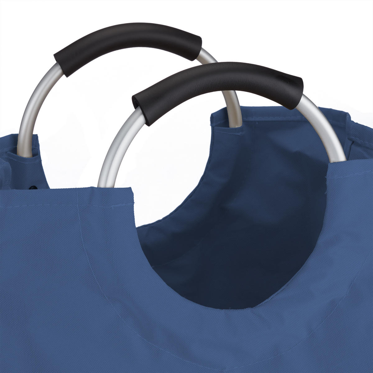 WÄSCHEKORB - Dunkelblau, Textil/Metall (38/70/38cm) - Relaxdays