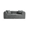 2-SITZER Sofa Samt mit Kissen und Anti-Rutsch-Pads 193/87/67 cm Grau - Grau, Textil (87/67/193cm) - Redom