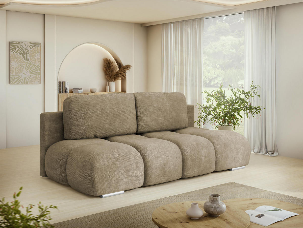 SCHLAFSOFA Honey Mini - Schwarz/Naturfarben, Holz/Kunststoff (195/104/90cm) - MIRJAN24