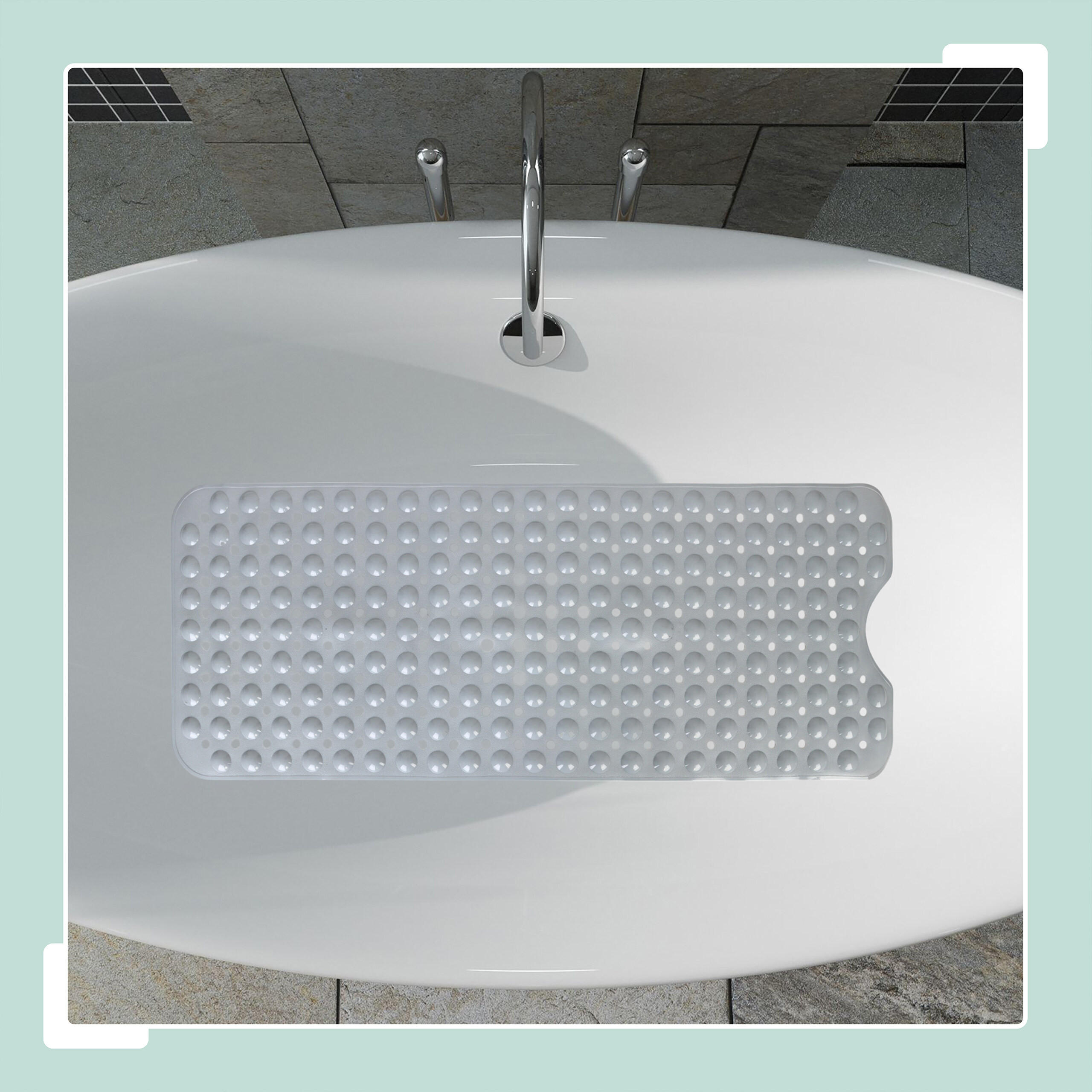 BADEWANNENMATTE - Grau, Kunststoff (97/39cm) - Relaxdays