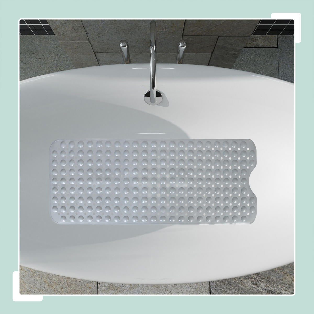 BADEWANNENMATTE - Grau, Kunststoff (97/39cm) - Relaxdays