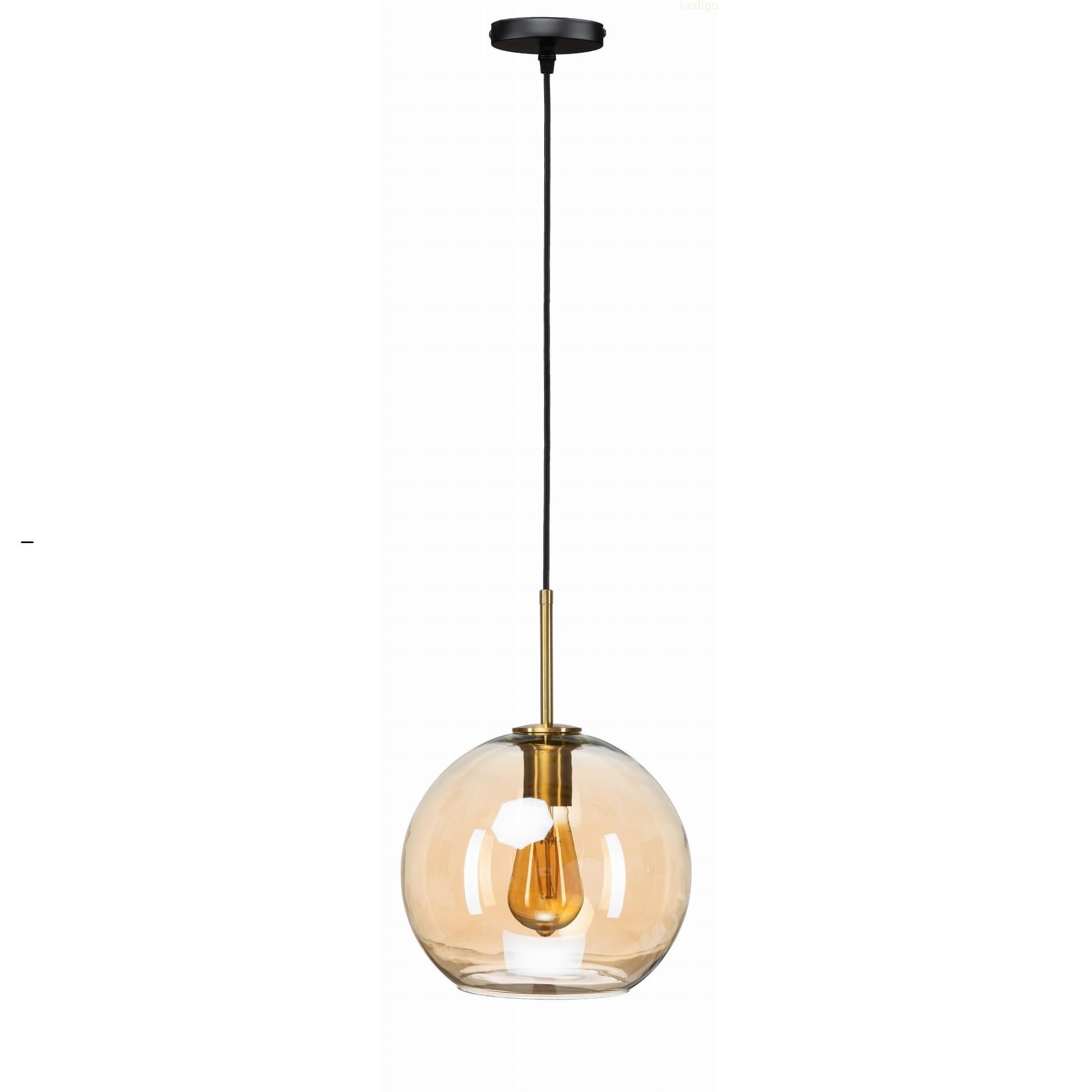 PENDELLEUCHTE Paris - Honigeiche/Goldfarben, Glas/Metall (24/24/115cm) - kiki design