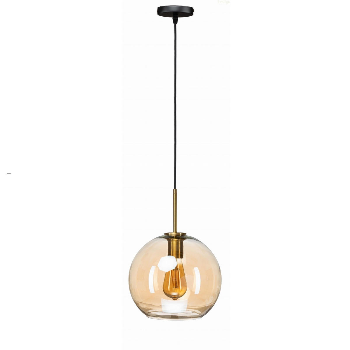 PENDELLEUCHTE Paris - Honigeiche/Goldfarben, Glas/Metall (24/24/115cm) - kiki design