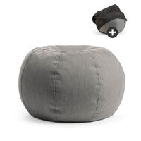 OUTDOOR POUF Der Kugelige - Dunkelgrau, Textil (60/40/60cm) - Mokebo