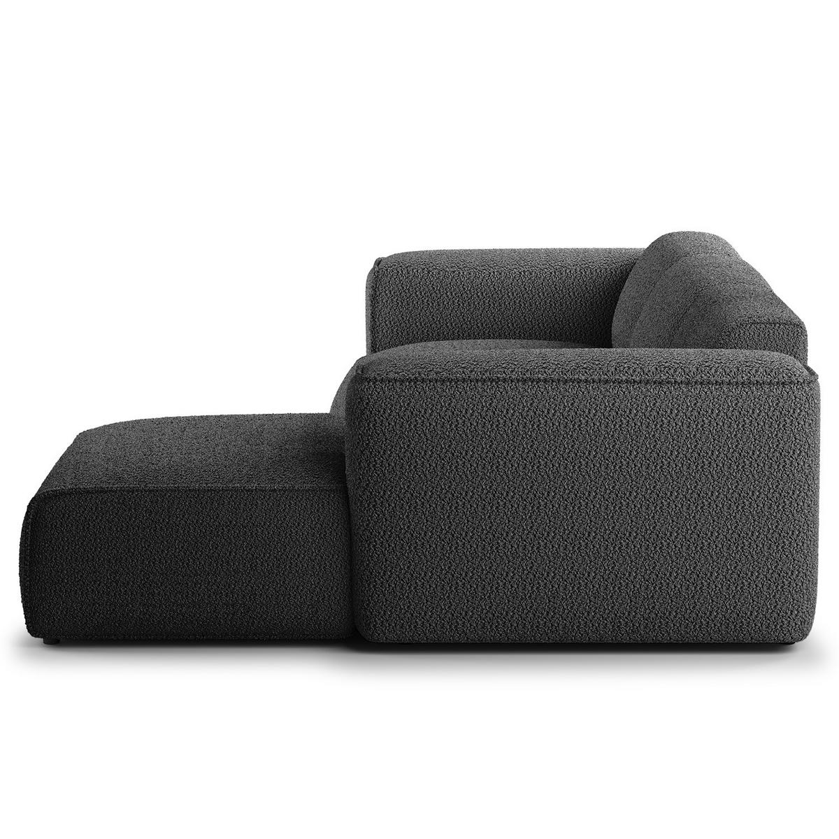 3-SITZER ECKSOFA mit Longchair - Anthrazit/Schwarz, Kunststoff/Textil (251/173cm) - home24